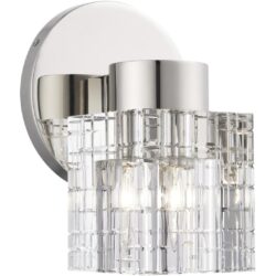 17371-35 1 Light Polished Nickel Crystal Single Sconce-Lighting LumensWall Sconces