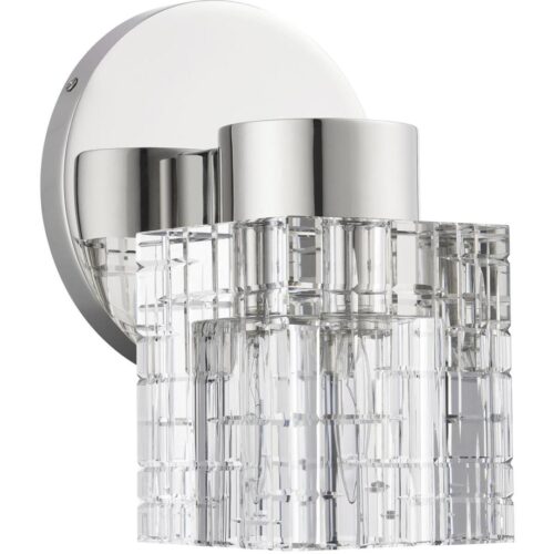 17371-35 1 Light Polished Nickel Crystal Single Sconce-Lighting LumensWall Sconces