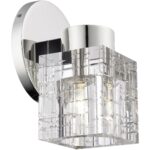 17371-35 1 Light Polished Nickel Crystal Single Sconce-Lighting LumensWall Sconces