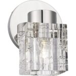 17371-35 1 Light Polished Nickel Crystal Single Sconce-Lighting LumensWall Sconces