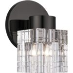 17371-46 1 Light Black Chrome Crystal Single Sconce-Lighting LumensWall Sconces