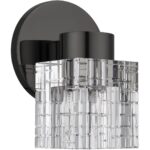 17371-46 1 Light Black Chrome Crystal Single Sconce-Lighting LumensWall Sconces