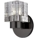 17371-46 1 Light Black Chrome Crystal Single Sconce-Lighting LumensWall Sconces