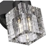 17371-46 1 Light Black Chrome Crystal Single Sconce-Lighting LumensWall Sconces