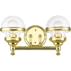 17412-02 2 Light Polished Brass Vanity Sconce-Lighting LumensWall Sconces