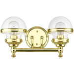 17412-02 2 Light Polished Brass Vanity Sconce-Lighting LumensWall Sconces