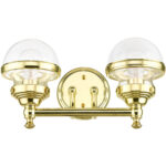 17412-02 2 Light Polished Brass Vanity Sconce-Lighting LumensWall Sconces