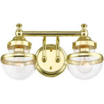 17412-02 2 Light Polished Brass Vanity Sconce-Lighting LumensWall Sconces