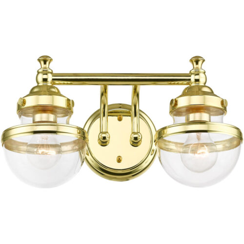 17412-02 2 Light Polished Brass Vanity Sconce-Lighting LumensWall Sconces