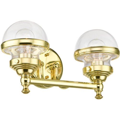 17412-02 2 Light Polished Brass Vanity Sconce-Lighting LumensWall Sconces