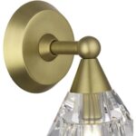 17811-08 1 Light Natural Brass Crystal Single Sconce-Lighting LumensWall Sconces