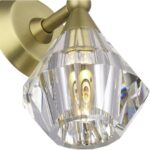 17811-08 1 Light Natural Brass Crystal Single Sconce-Lighting LumensWall Sconces