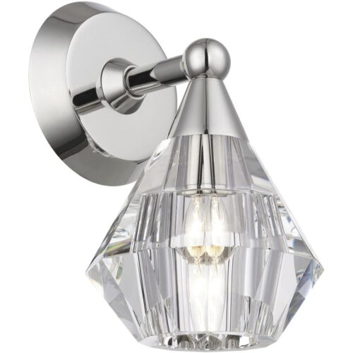 17811-35 1 Light Polished Nickel Crystal Single Sconce-Lighting LumensWall Sconces