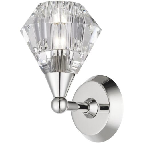 17811-35 1 Light Polished Nickel Crystal Single Sconce-Lighting LumensWall Sconces