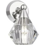 17811-35 1 Light Polished Nickel Crystal Single Sconce-Lighting LumensWall Sconces