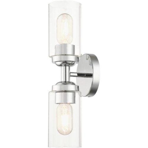 18082-05 2 Light Polished Chrome Vanity Sconce-Lighting LumensWall Sconces