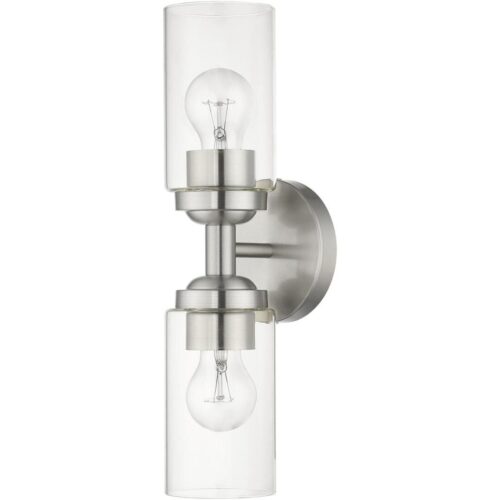 18082-91 2 Light Brushed Nickel Vanity Sconce-Lighting LumensWall Sconces