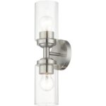 18082-91 2 Light Brushed Nickel Vanity Sconce-Lighting LumensWall Sconces