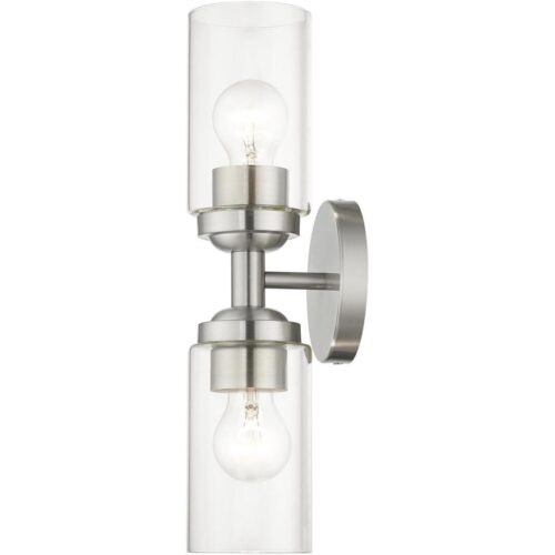 18082-91 2 Light Brushed Nickel Vanity Sconce-Lighting LumensWall Sconces