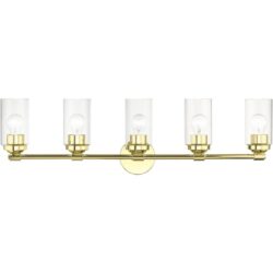 18085-02 5 Light Polished Brass Large Vanity Sconce-Lighting LumensWall Sconces