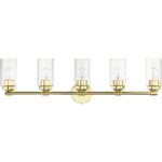 18085-02 5 Light Polished Brass Large Vanity Sconce-Lighting LumensWall Sconces