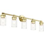 18085-02 5 Light Polished Brass Large Vanity Sconce-Lighting LumensWall Sconces