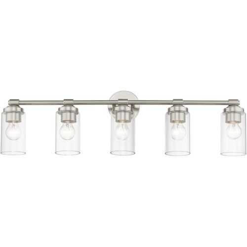 18085-91 5 Light Brushed Nickel Large Vanity Sconce-Lighting LumensWall Sconces