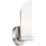 4.5 inch 1 Light Brushed Nickel Bathroom Vanity light fixture/Wall Sconce with White Glass Shade-Lighting LumensWall Sconces