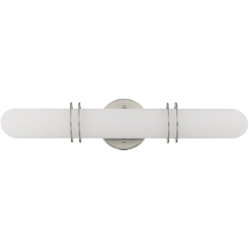 19.75 inch 3 Light Brushed Nickel Bathroom Vanity light fixture with Hand Blown Satin Opal White Glass Shade-Lighting LumensBath/Vanity