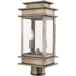 5.5 inch 2 Light VPW Outdoor Post Lantern with Clear Glass Shade-Lighting LumensLantern