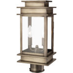 5.5 inch 2 Light VPW Outdoor Post Lantern with Clear Glass Shade-Lighting LumensLantern