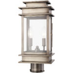 5.5 inch 2 Light VPW Outdoor Post Lantern with Clear Glass Shade-Lighting LumensLantern