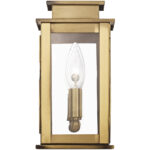 4.75 inch 1 Light Antique Brass Outdoor Wall Lantern with Clear Glass Shade-Lighting LumensLantern