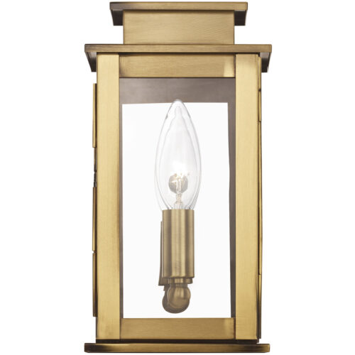 4.75 inch 1 Light Antique Brass Outdoor Wall Lantern with Clear Glass Shade-Lighting LumensLantern