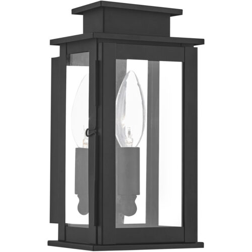 4.75 inch 1 Light Black Outdoor Wall Lantern with Clear Glass Shade-Lighting LumensLantern