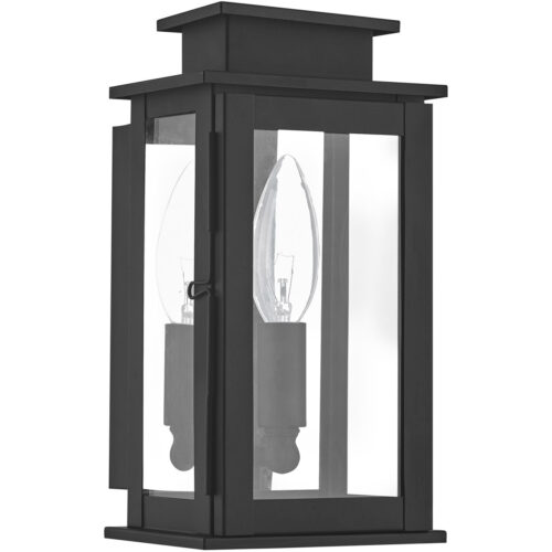 4.75 inch 1 Light Black Outdoor Wall Lantern with Clear Glass Shade-Lighting LumensLantern