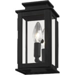 4.75 inch 1 Light Black Outdoor Wall Lantern with Clear Glass Shade-Lighting LumensLantern