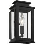 4.75 inch 1 Light Black Outdoor Wall Lantern with Clear Glass Shade-Lighting LumensLantern