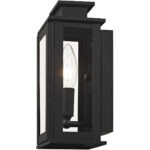 4.75 inch 1 Light Black Outdoor Wall Lantern with Clear Glass Shade-Lighting LumensLantern