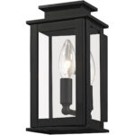 4.75 inch 1 Light Black Outdoor Wall Lantern with Clear Glass Shade-Lighting LumensLantern