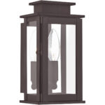 4.75 inch 1 Light Bronze Outdoor Wall Lantern with Clear Glass Shade-Lighting LumensLantern