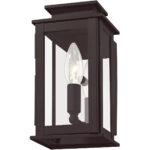 4.75 inch 1 Light Bronze Outdoor Wall Lantern with Clear Glass Shade-Lighting LumensLantern