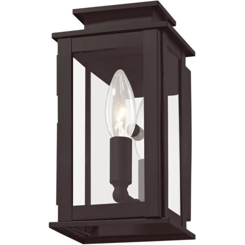 4.75 inch 1 Light Bronze Outdoor Wall Lantern with Clear Glass Shade-Lighting LumensLantern