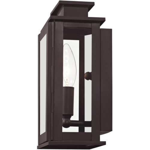 4.75 inch 1 Light Bronze Outdoor Wall Lantern with Clear Glass Shade-Lighting LumensLantern