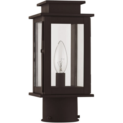 4.75 inch 1 Light Bronze Outdoor Post Lantern with Clear Glass Shade-Lighting LumensLantern