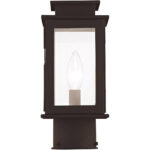 4.75 inch 1 Light Bronze Outdoor Post Lantern with Clear Glass Shade-Lighting LumensLantern