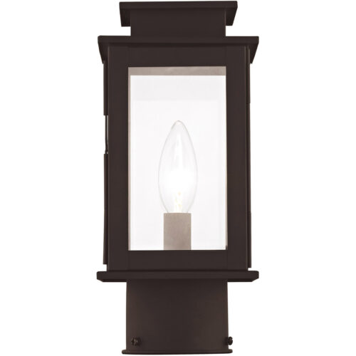 4.75 inch 1 Light Bronze Outdoor Post Lantern with Clear Glass Shade-Lighting LumensLantern