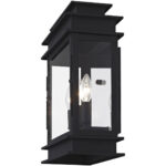 12.5 inch 3 Light Black Outdoor Wall Lantern with Clear Glass Shade-Lighting LumensLantern