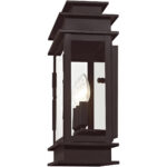 12.5 inch 3 Light Bronze Outdoor Wall Lantern with Clear Glass Shade-Lighting LumensLantern