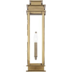 5.25 inch 1 Light Antique Brass Outdoor Wall Lantern with Clear Glass Shade-Lighting LumensLantern